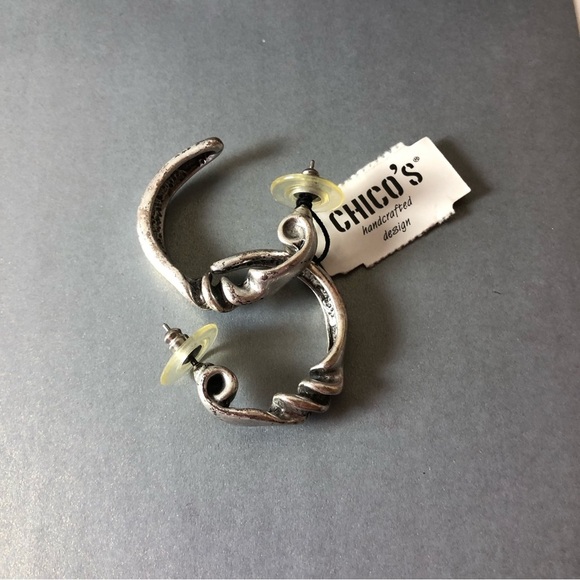 Chico's Jewelry - Vintage Chicos Hoop Earrings Silver NWT